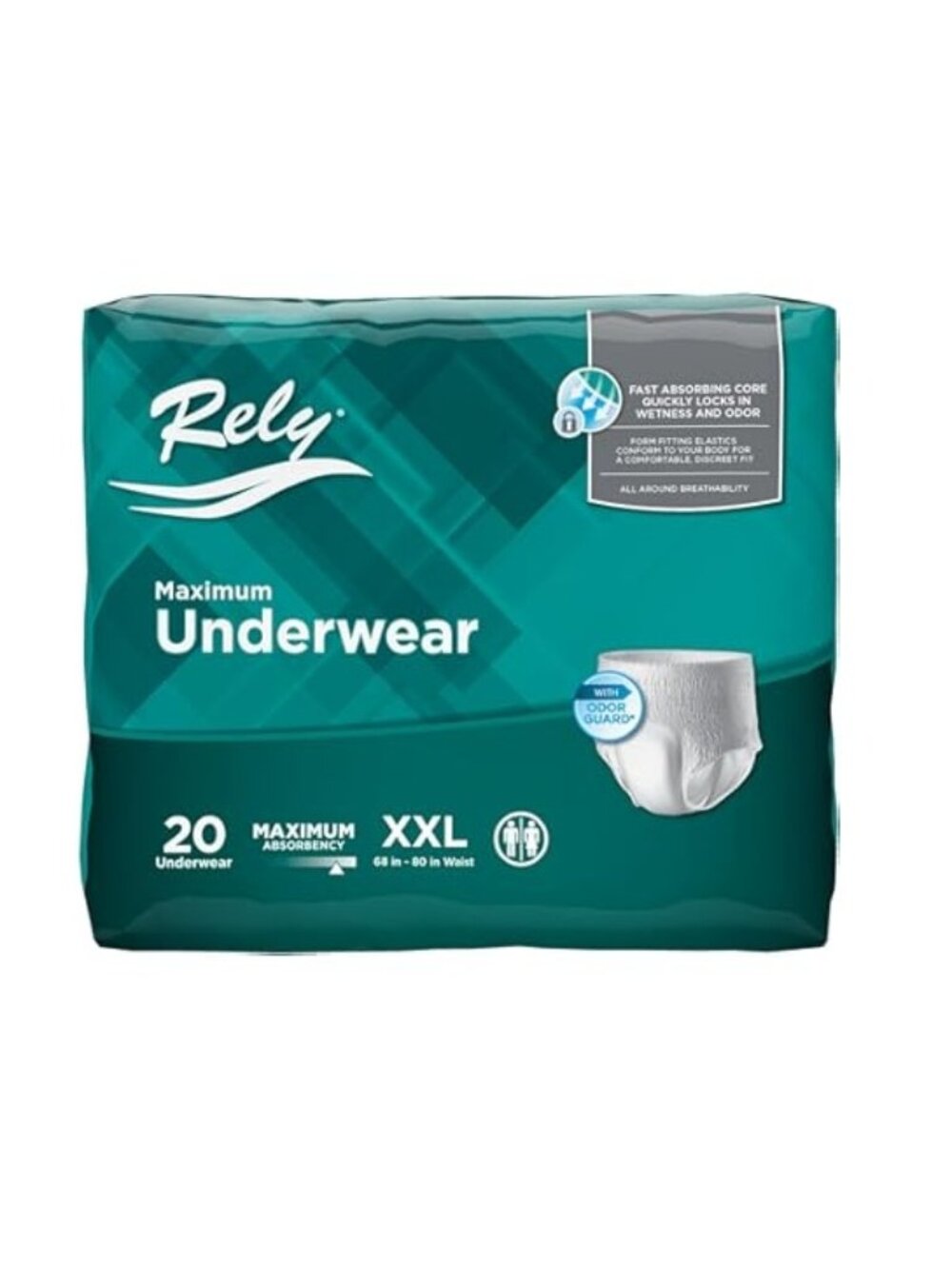 Rely® Adult Unisex Maximum Pull On Disposable Heavy Absorbency XXL‎ Lot of 2